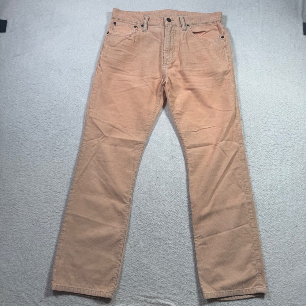 Gap 1969 Corduroy Pants Mens 30x28 Peach Pink Excellent Straight Fit Cord Jeans